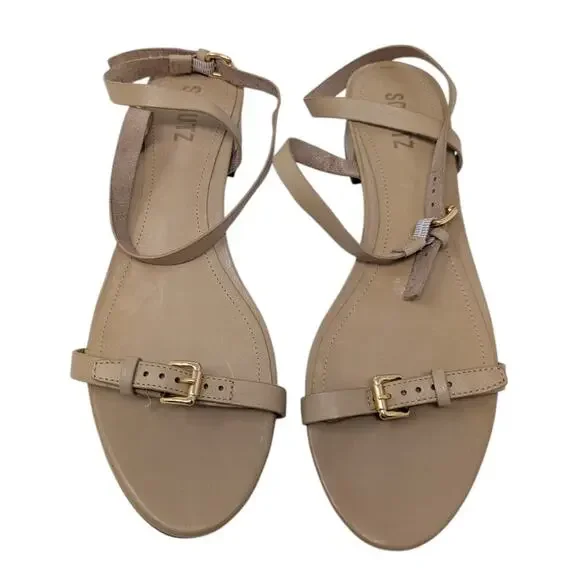 Schutz Aurora Nude Strappy Low Block Heel Sandals 9.5B NIB - Picture 2 of 8